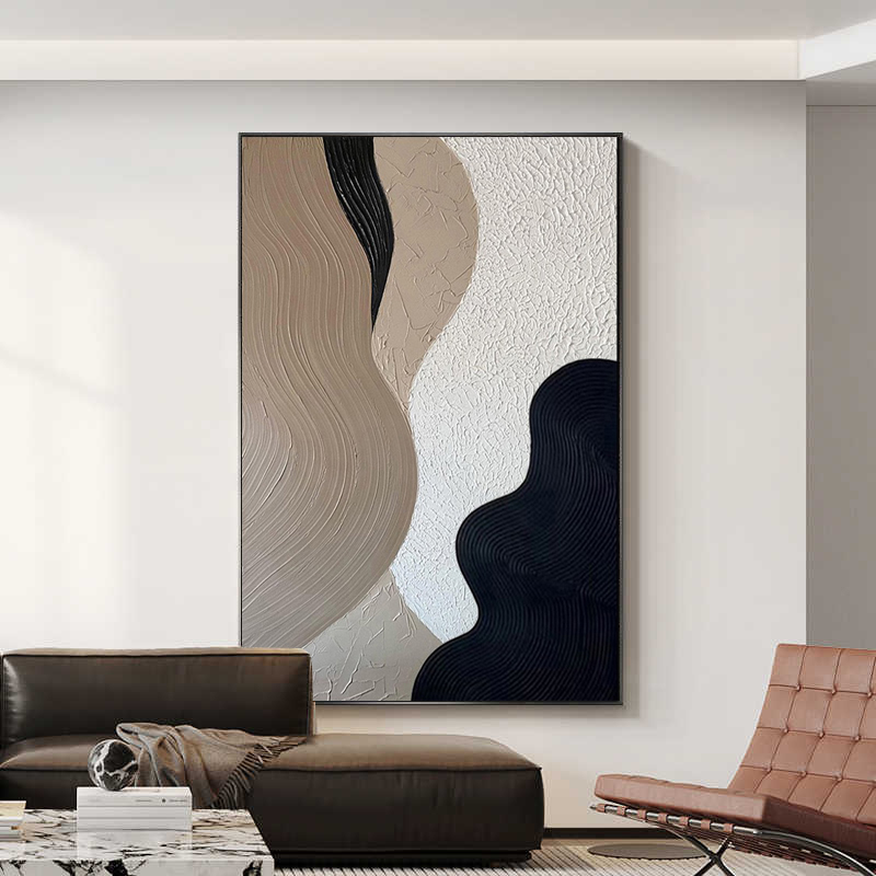 手绘油画《逐梦》现代轻奢玄关挂画立体肌理客厅落地装饰画餐厅挂画