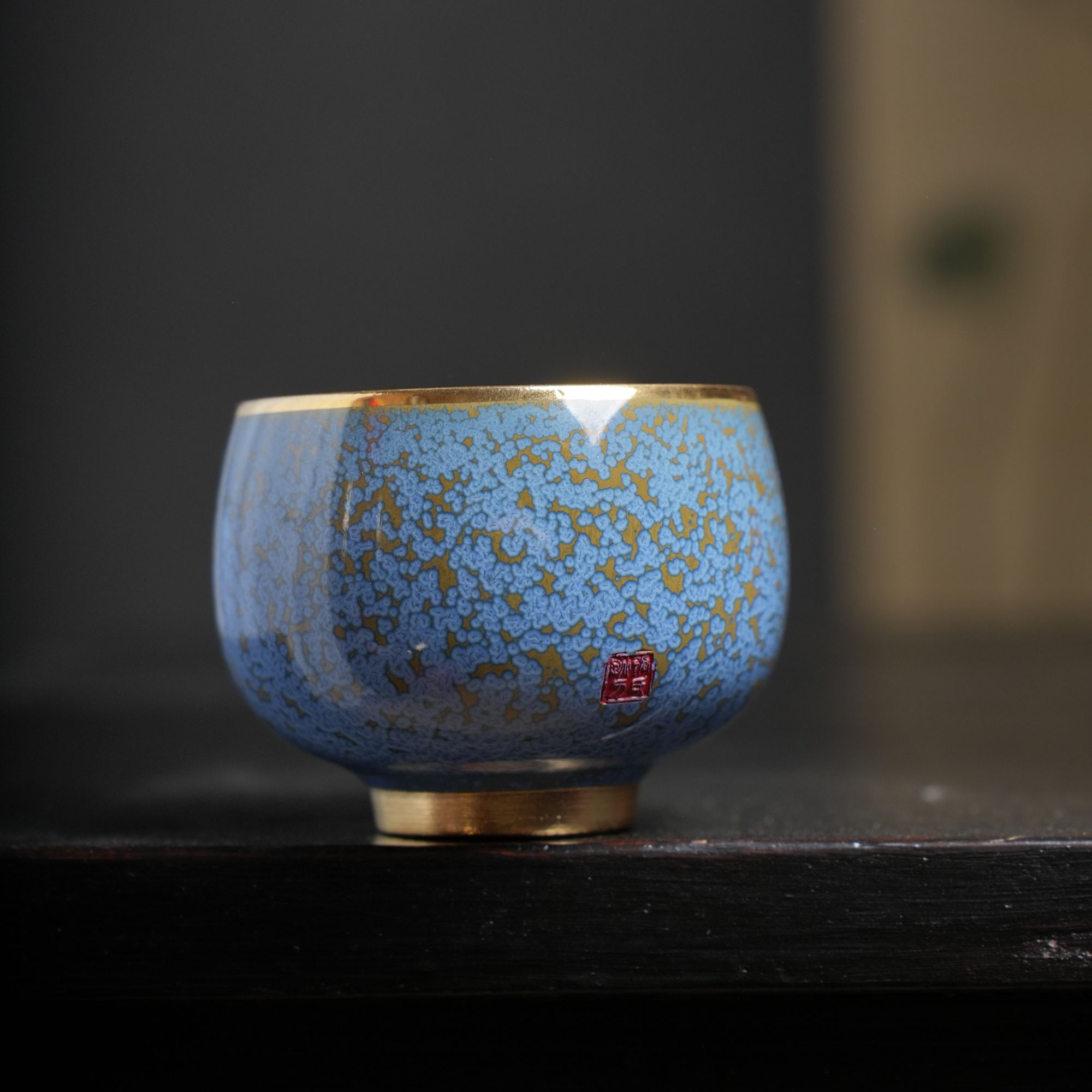 【西泠墨香上新】钧窑冰晶蓝 罗汉杯HX0175c