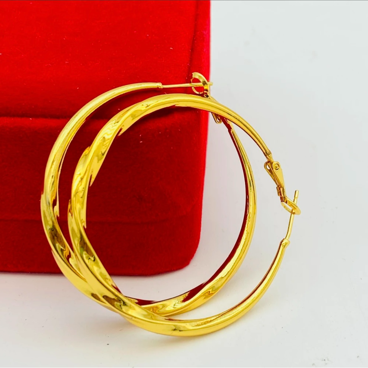 铜合金耳饰 精工纽臂大耳圈  玫瑰的故事刘亦菲同款