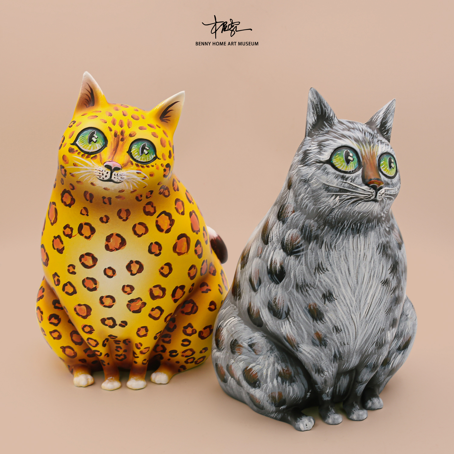 【本尼家】创意手绘手工动物猫咪纸巾盒摆件装饰品精致个性