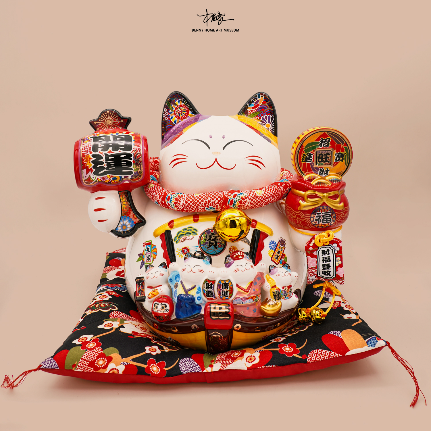 【本尼家】眯眼笑招财猫存钱罐开业店铺礼品礼物家居玄关摆件