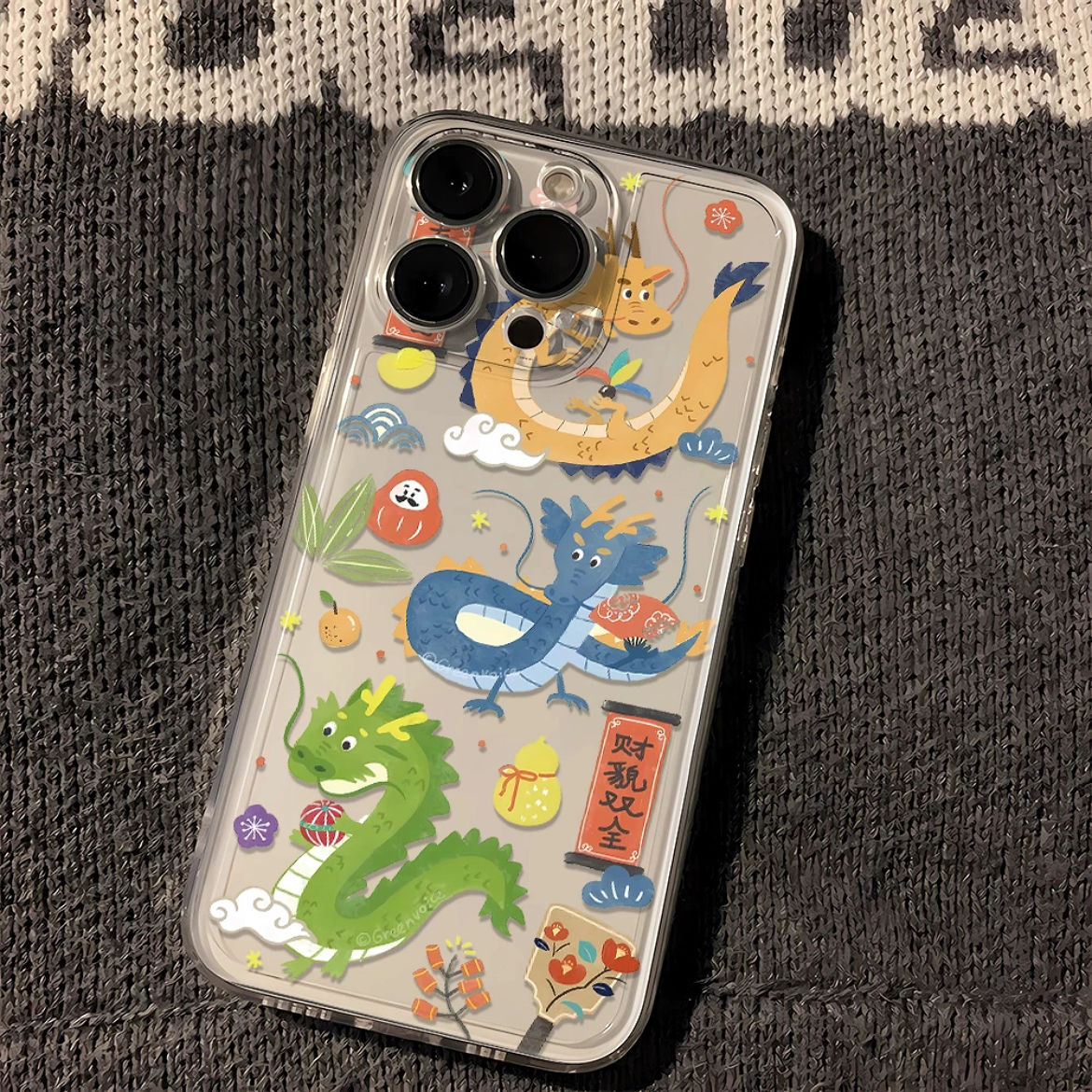 龙年报喜华为vivo小米oppo荣耀苹果15手机壳iPhone13透明14软壳8P