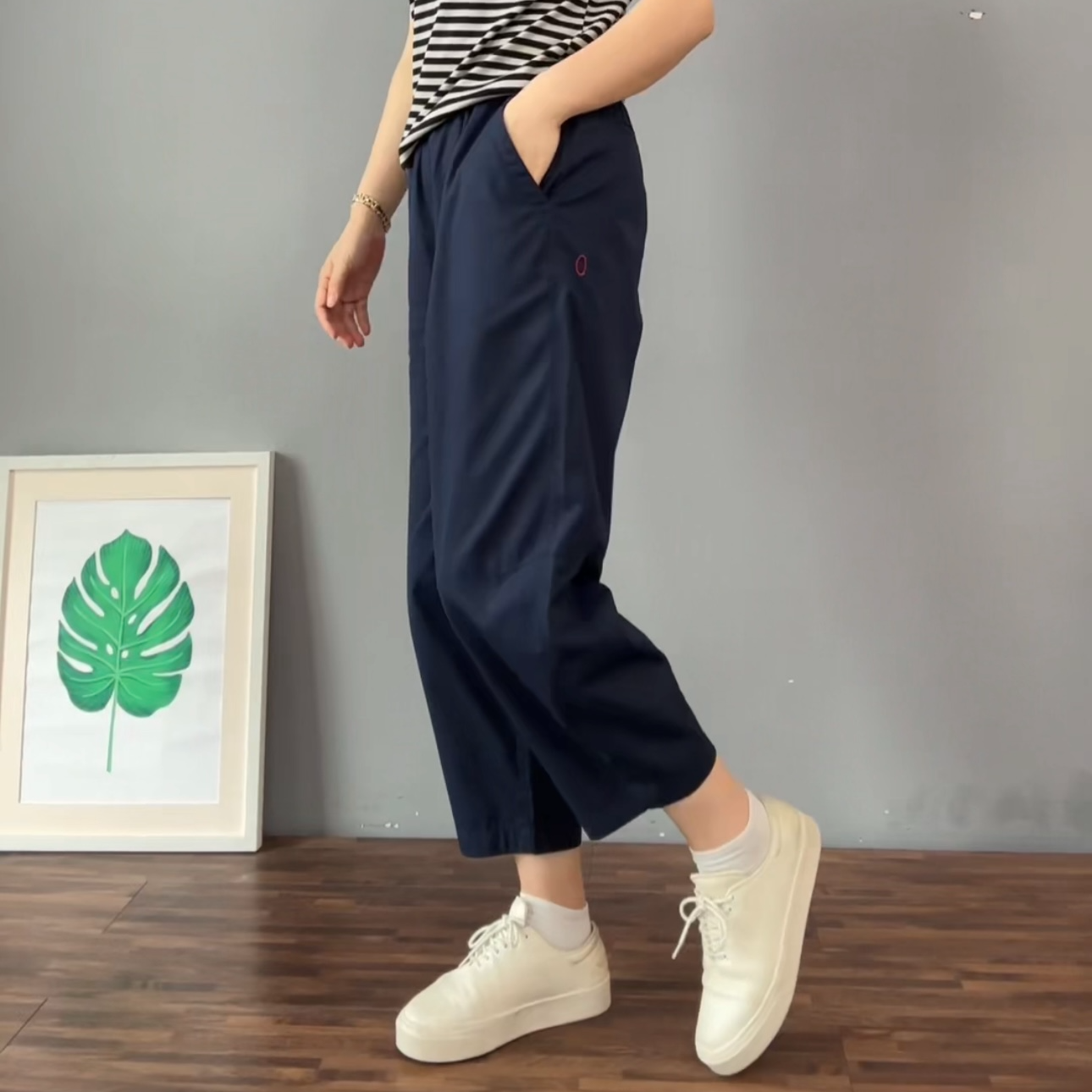 水洗棉轻薄有型显瘦休闲女裤直筒九分裤夏季纯色卡其百搭休闲反季