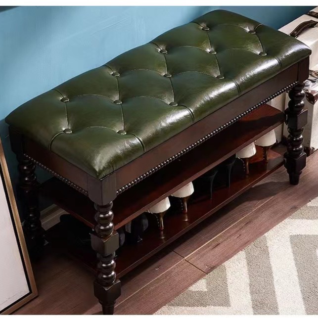 佩亚馨经济型穿鞋凳玄关防尘美式衣帽沙发床尾可坐式置物家用凳子