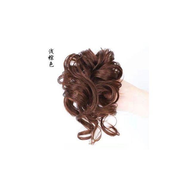 慵懒风抓夹款花苞丸子头女自然蓬松长须发包假发套马尾假发圈发夹