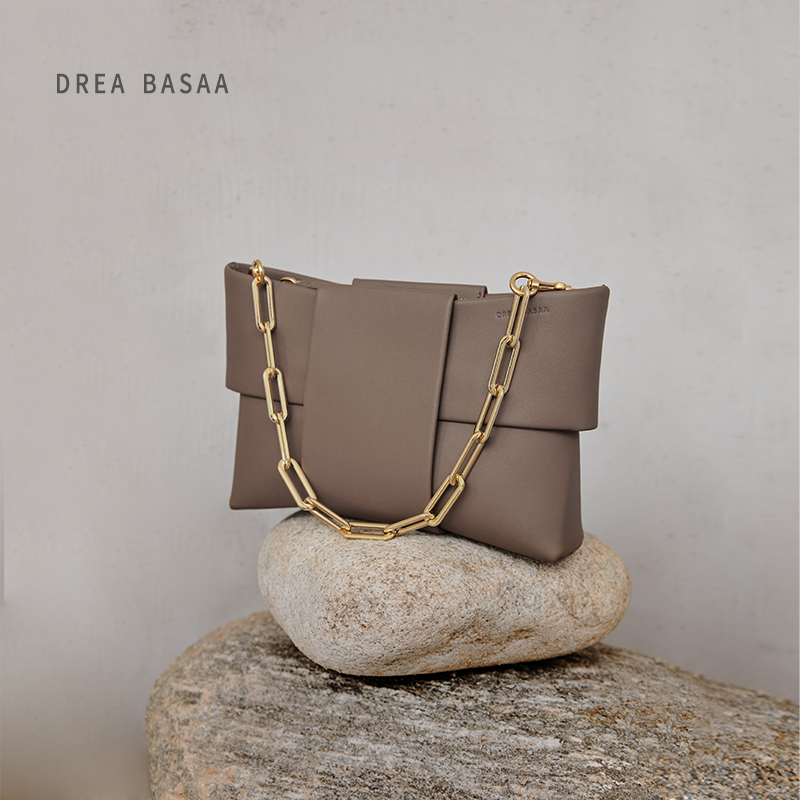 DREA BASAA半山 THE BOW系列包包女2025新款链条包头层牛皮斜挎包