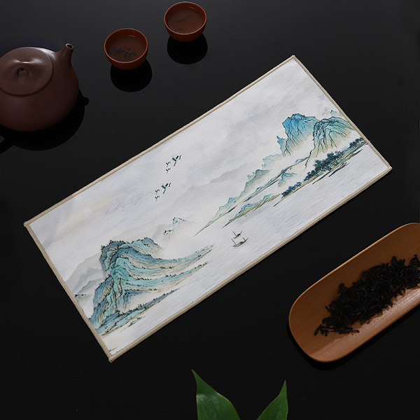 加厚吸水彩绘茶巾