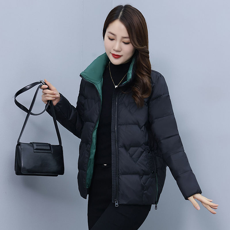 雪中飞羽绒服女冬季短款立领2023新款爆款白鸭绒保暖时尚洋气妈妈