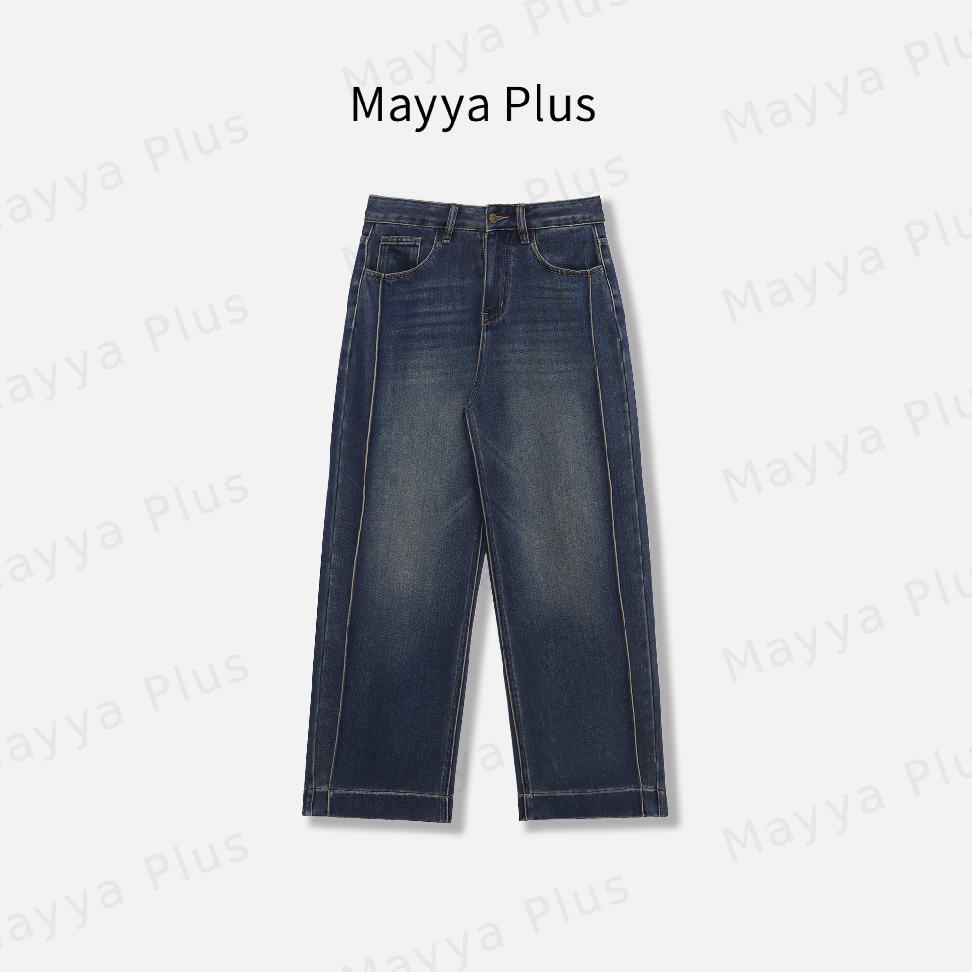 【自由旅者】Mayya Plus麦芽定制轻奢气质显瘦百搭款牛仔裤32447069