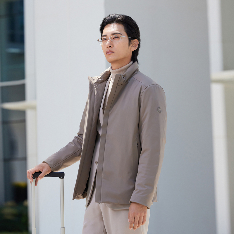 波司登商务羽绒服男秋冬季立领90鹅绒防风夹克爸爸装轻薄短款4151