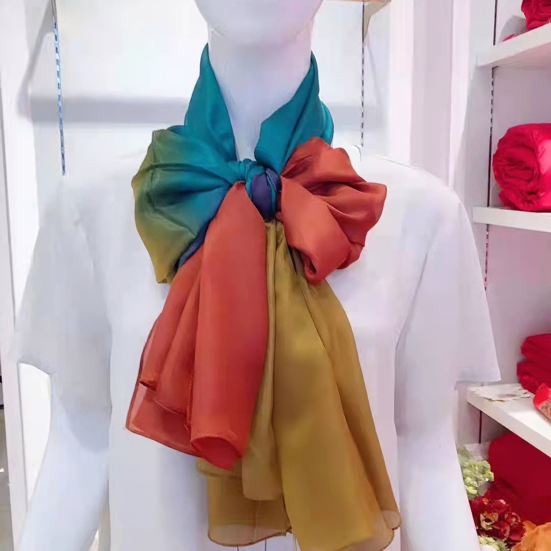 丝若水桑蚕丝双皱缎真丝丝巾纯色长巾方巾沙滩巾时尚百搭气质大方