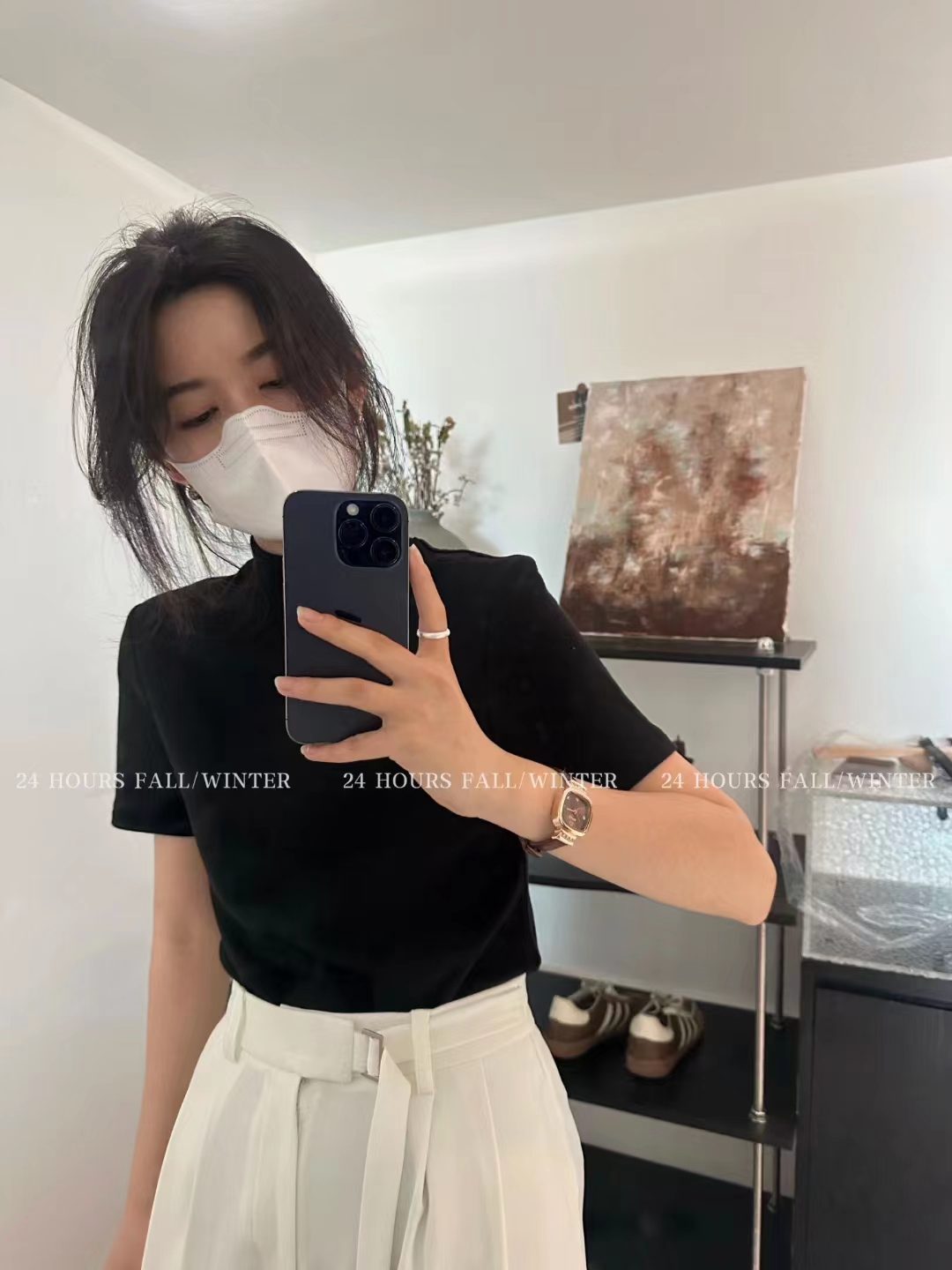 LIUSHAN 韩系修身短袖T