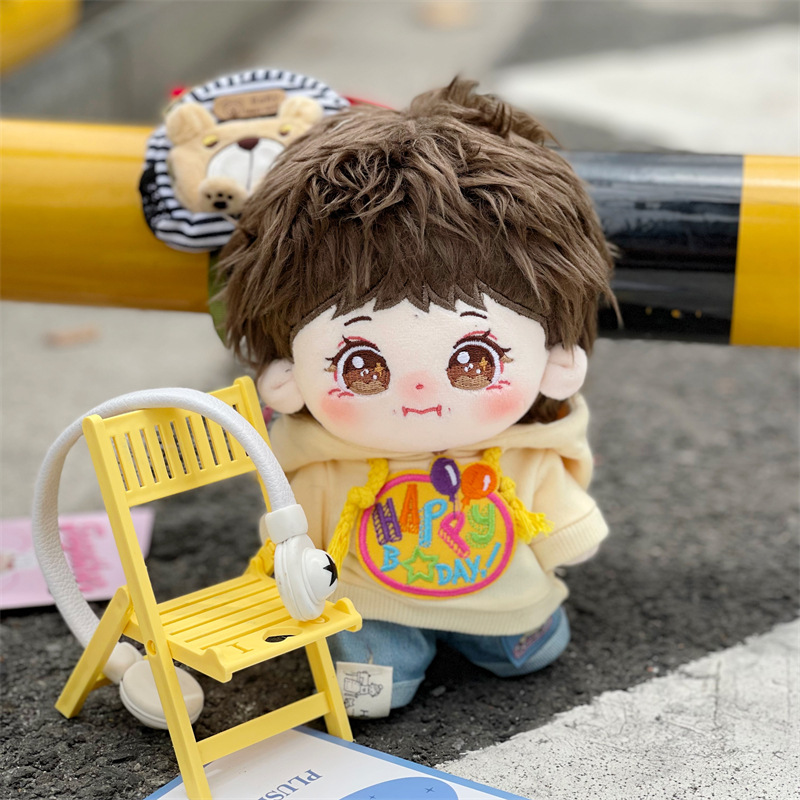TFboys易烊千玺新款毛绒长发棉花娃娃骨架玩偶明星公仔节日礼品现