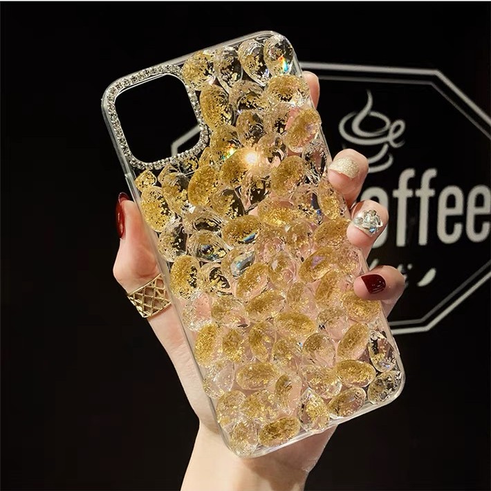 【苹果/华为/OPPO/VIVO/小米】高定奢华金泊镶满钻手机壳
