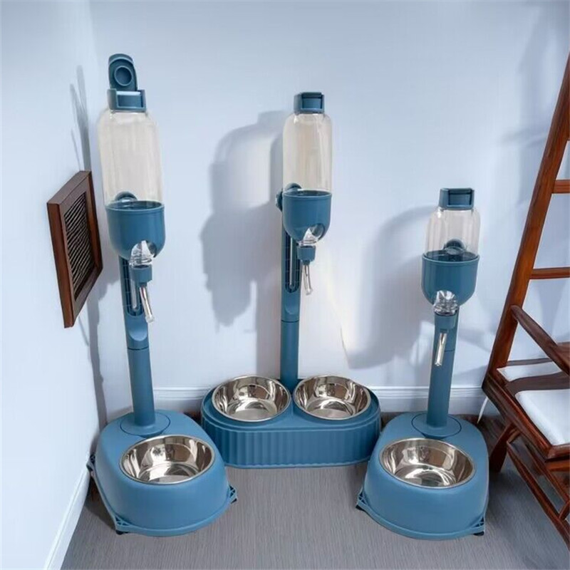 新款立杆饮水器悬挂喂食碗喂水猫咪狗狗喝水器三钢球不湿嘴带吸盘