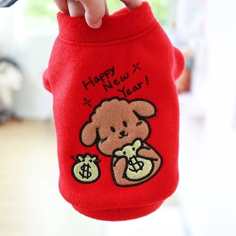 加绒潮流宠物衣服泰迪博美猫咪比熊狗狗春秋冬装厚款幼犬保暖A004