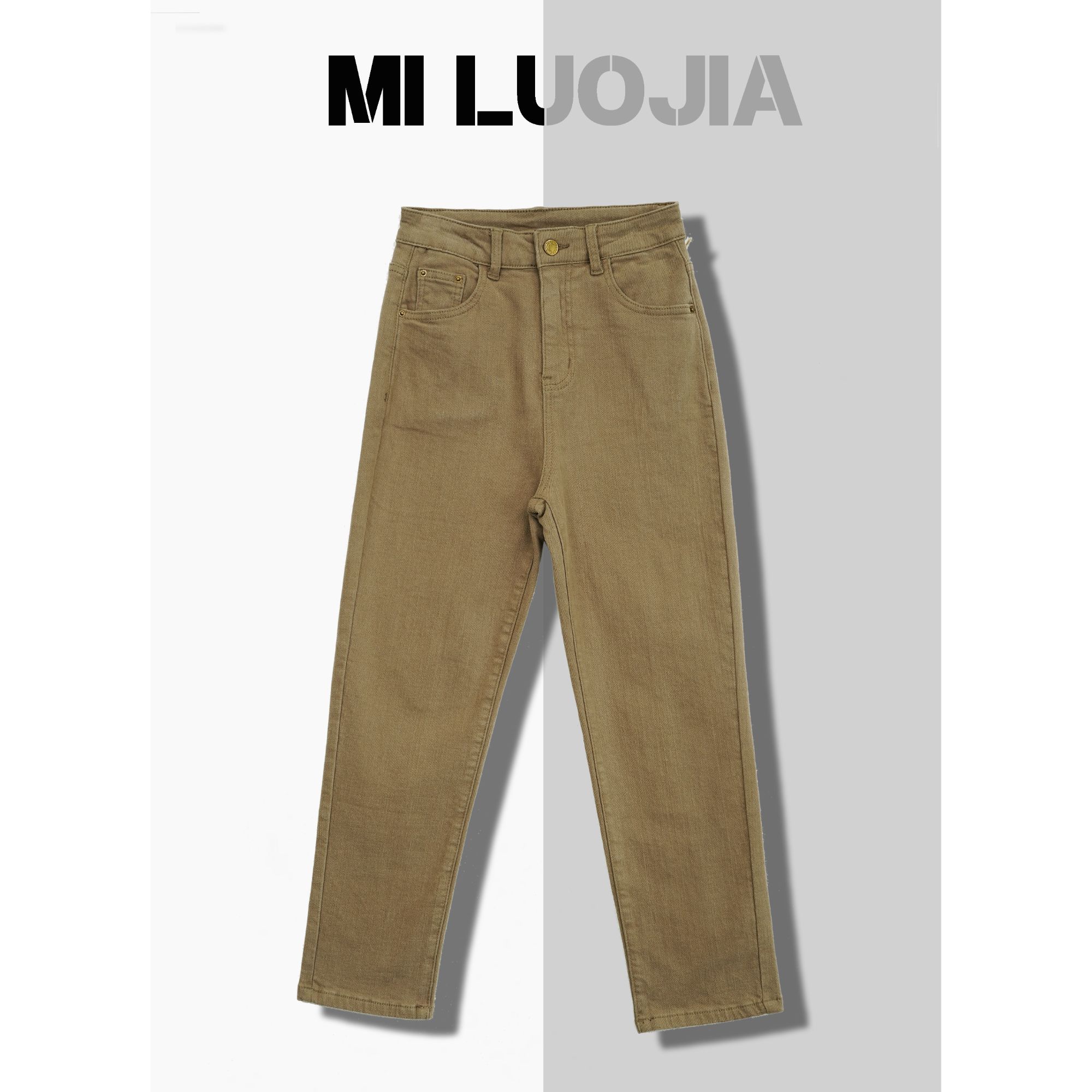 B2B9195K美拉德风复古小个子INS新款潮流秋冬季直筒裤牛仔裤