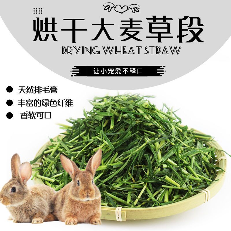 烘烤大麦草段兔子豚鼠荷兰猪天竺鼠兔兔干草牧草饲料草粮250g