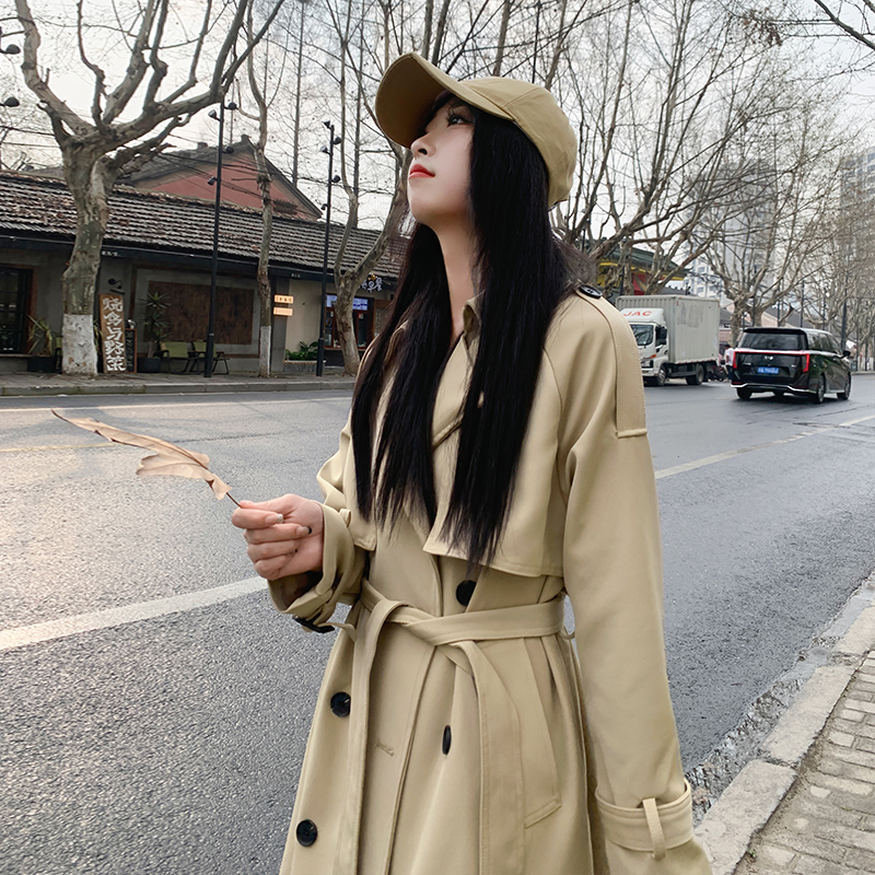 风衣外套女中长款2024春秋季新款高级感垂感英伦风小个子显瘦大衣