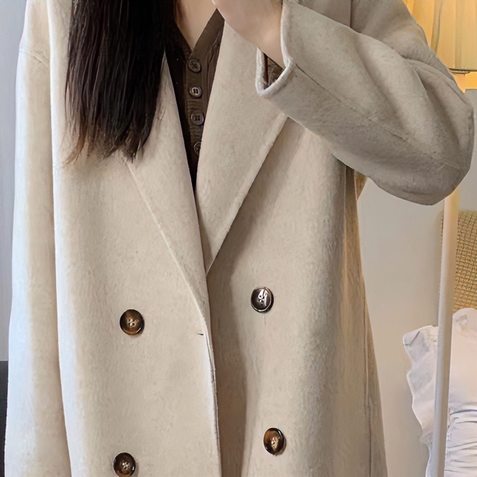毛呢呢大衣气质中长款羊绒小个子短款百搭宽松双面呢韩版秋冬