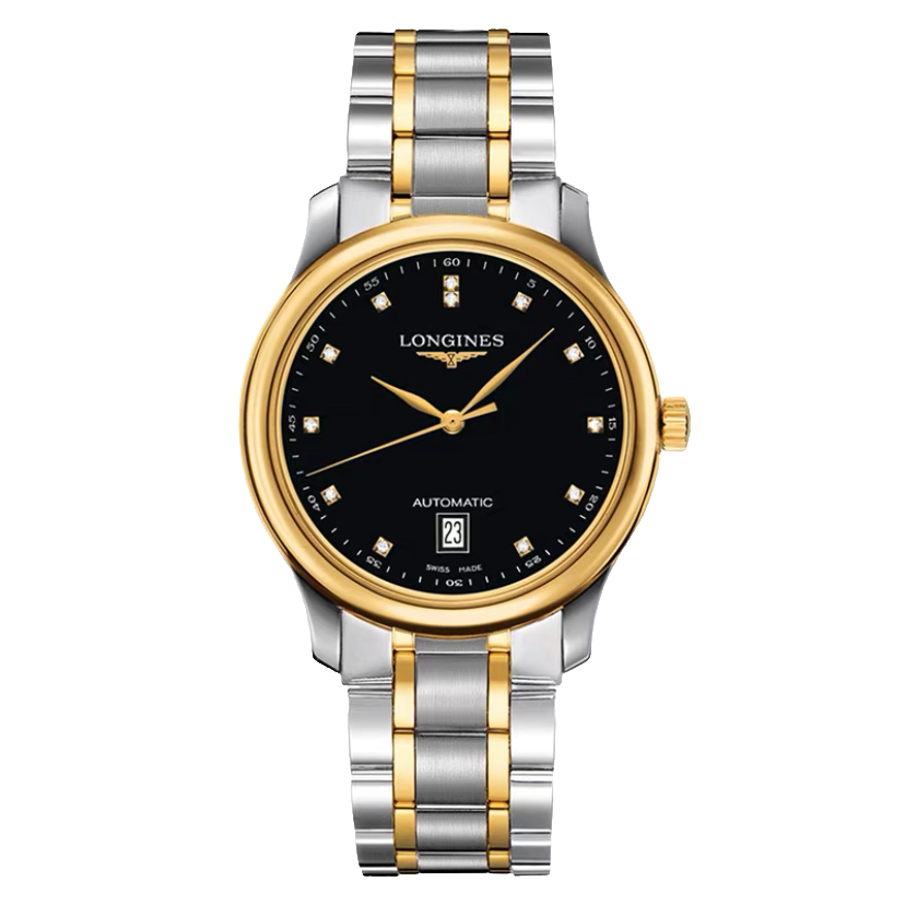 99新 Longines/浪琴 名匠628/38.5mm/黑金钻机械男士表/原钢丢失