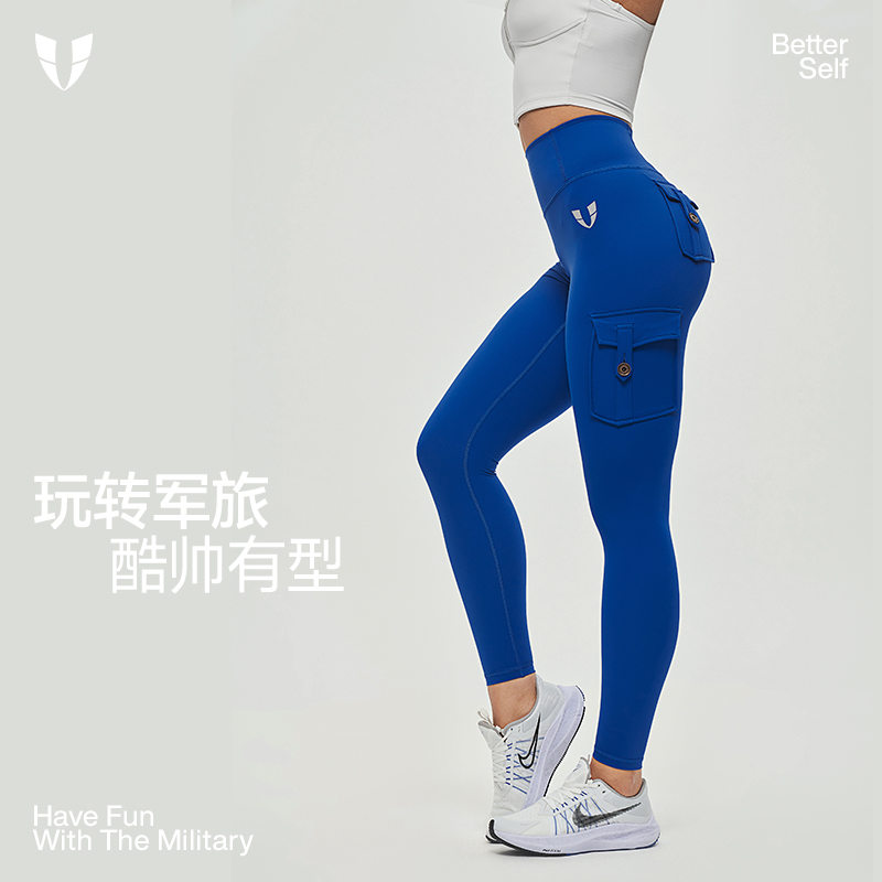 马甲线健身运动裤跑步外穿透气瑜伽裤高弹高腰蜜桃提臀F2332L557