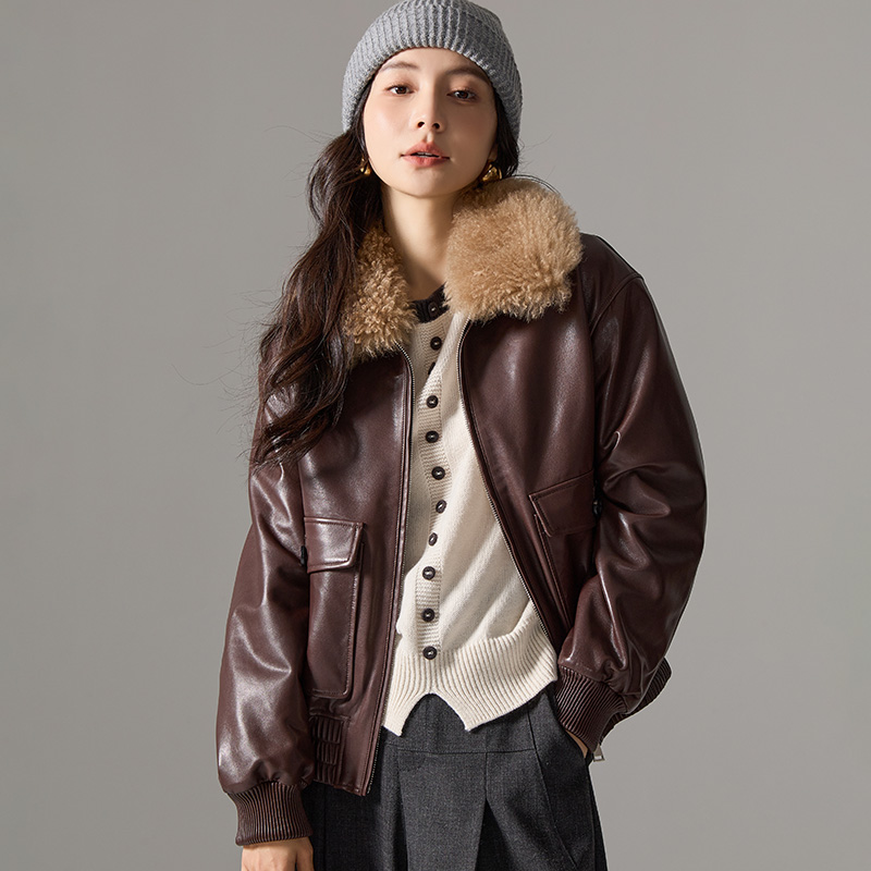 可拆卸内胆真皮羽绒服女绵羊皮2024冬季新款短款高级皮衣夹克外套