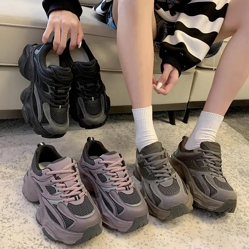 DFN/迖芺妮鞋子女鞋运动鞋网红百搭秋季厚底老爹鞋女ins网面韩版
