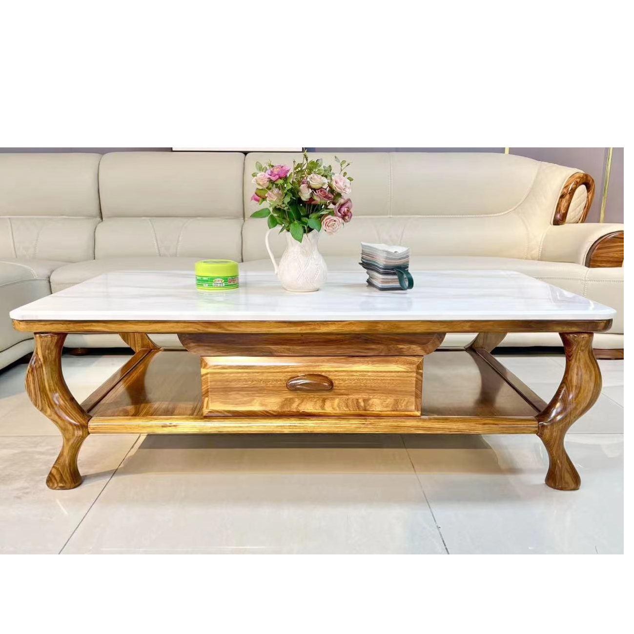 豪宅新中式乌金木茶几客厅家用简约长方形