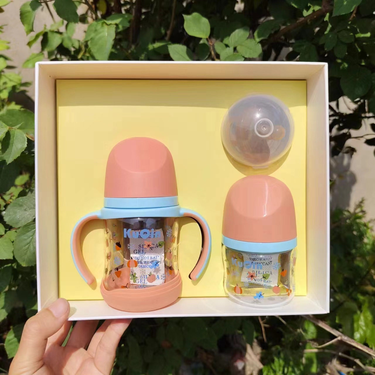 新生儿玻璃奶瓶套盒带安抚奶嘴