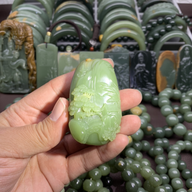 河磨玉全壳山水 不讲价 免开尊口