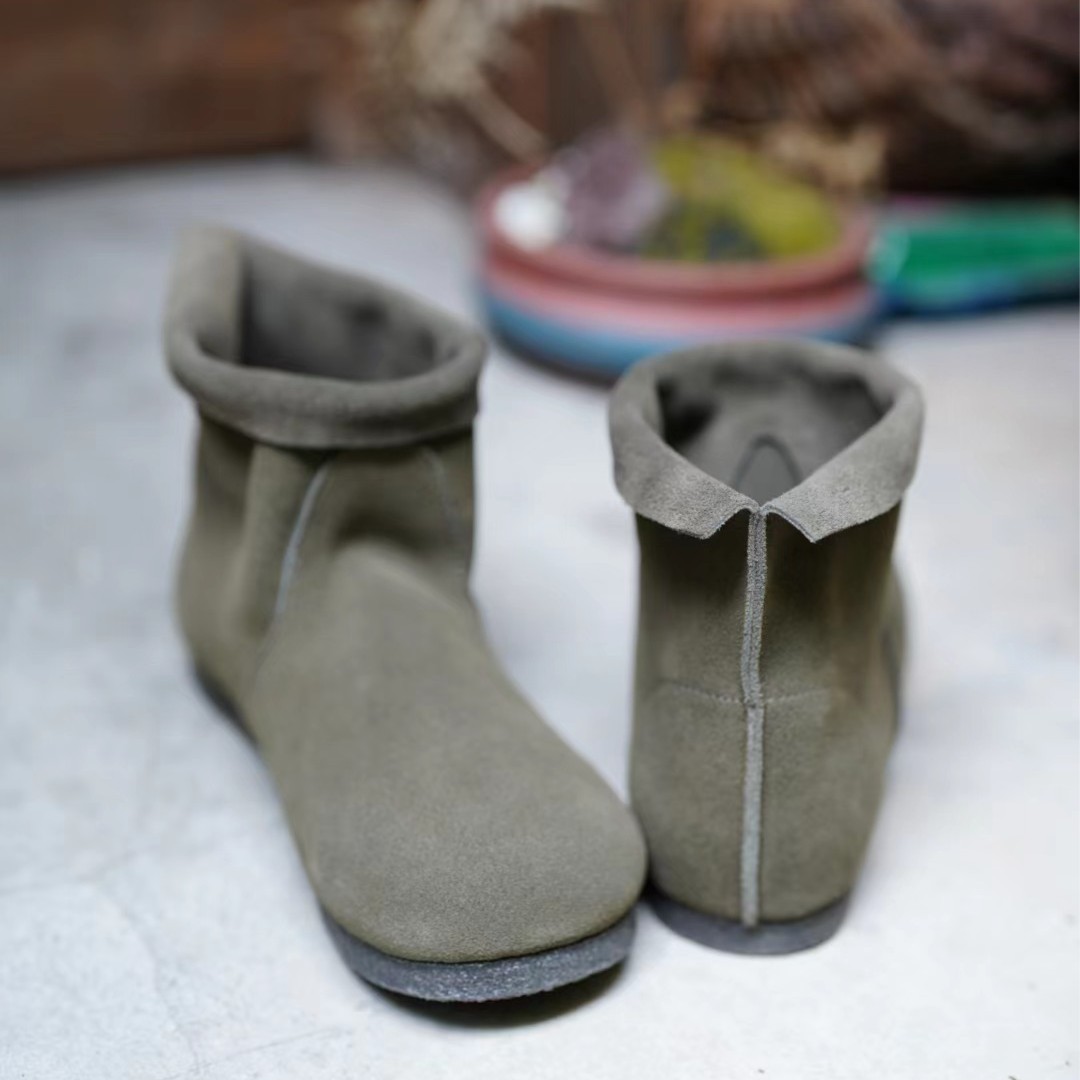 西子分享0168 樆木布衣  时尚休闲 百搭翻毛牛皮【憨憨鞋】