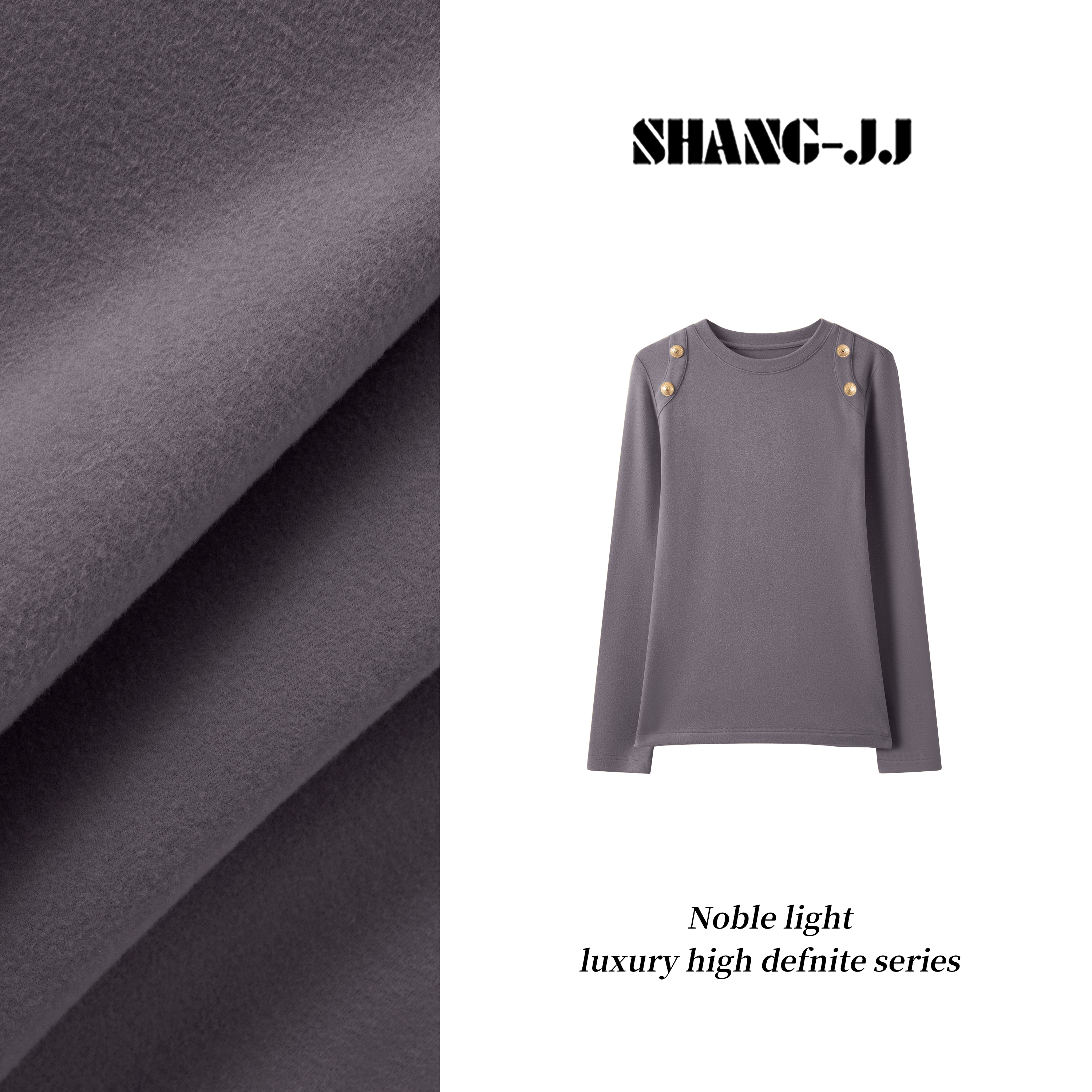 SHANG-JJ【胶囊系列】24新款重磅棉气质时尚设计感百搭上衣q132942p