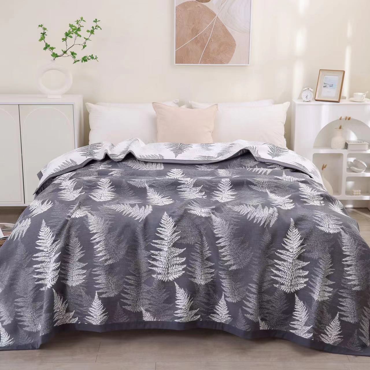 床盖【红杉】2X2.3米 精梳棉纱布双人四季多功能床盖毯