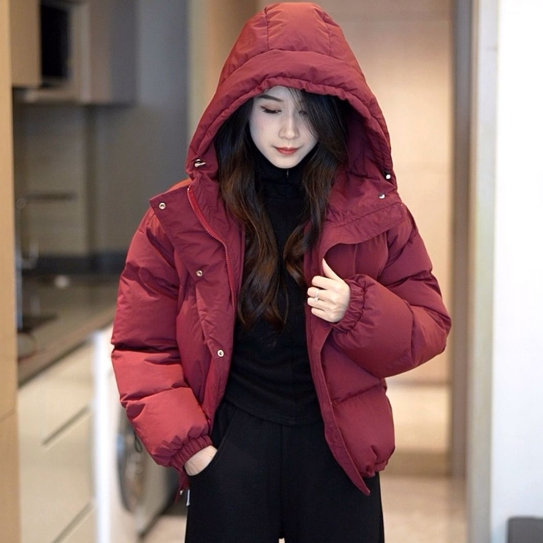 保暖连帽冬季宽松2023时尚新款百搭女棉服休闲韩版加厚短款外套女