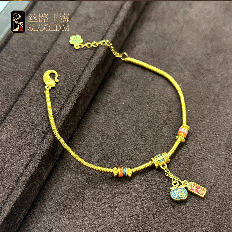 丝路玉海2025新款元宝胖福盘缠手链足金999手链气质时尚多退少补