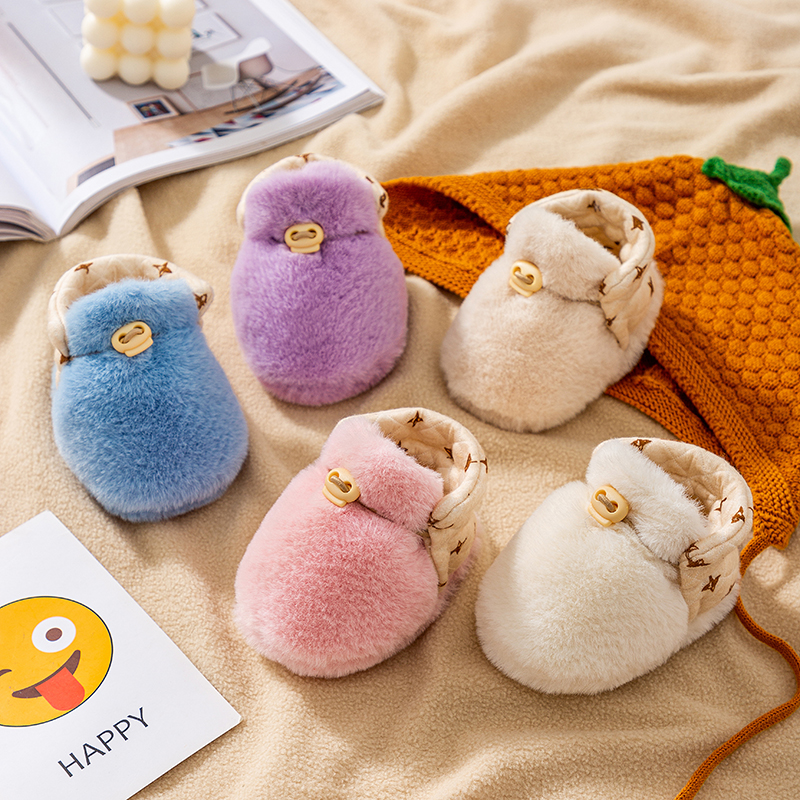 【度乔】婴儿棉鞋软底春秋幼儿不掉套脚鞋新生儿3-6-12月秋季宝宝鞋