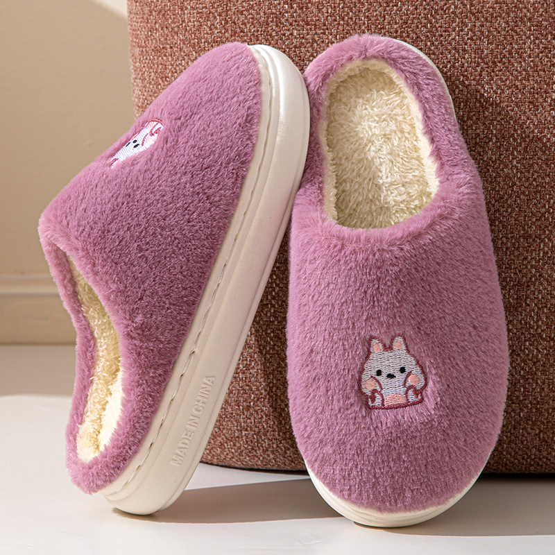 棉拖鞋防滑保暖地板室内棉拖居家秋冬厚底情侣加绒毛拖加厚棉拖鞋商品图