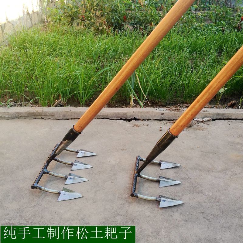 松土翻地纯手工耙子种菜开荒四齿三齿耙子锄头农用工具