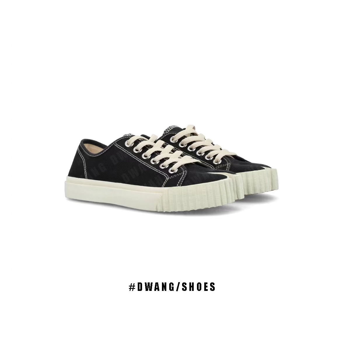 【DVWN 专属】 分趾饼干鞋年春秋新款系带平底休闲帆布鞋女