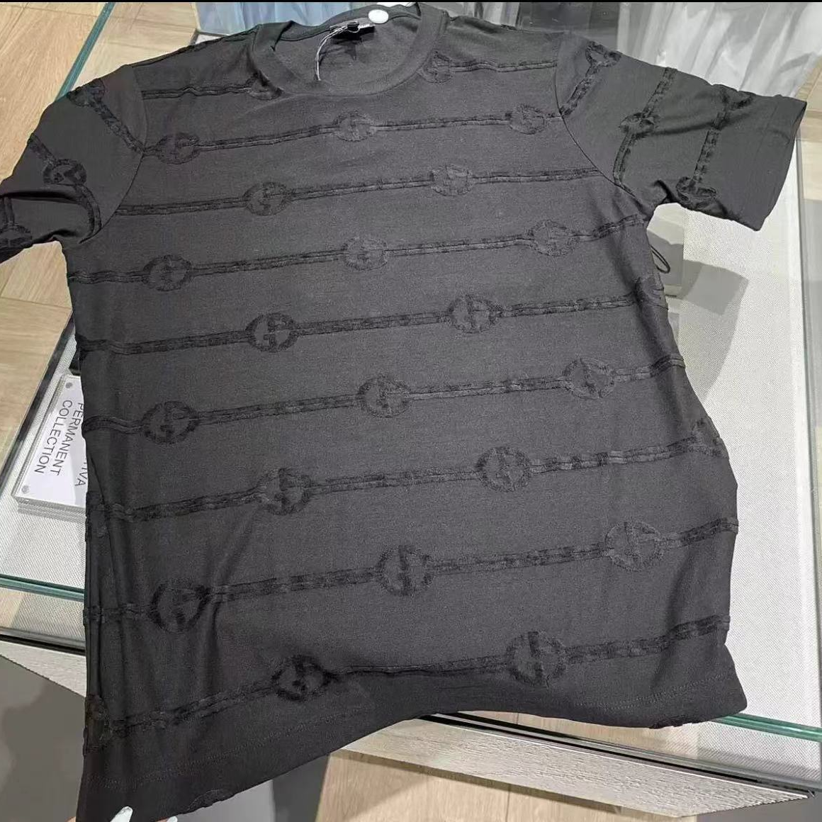 全新未使用 GIORGIO ARMANI/阿玛尼 【国现】男士老花短袖