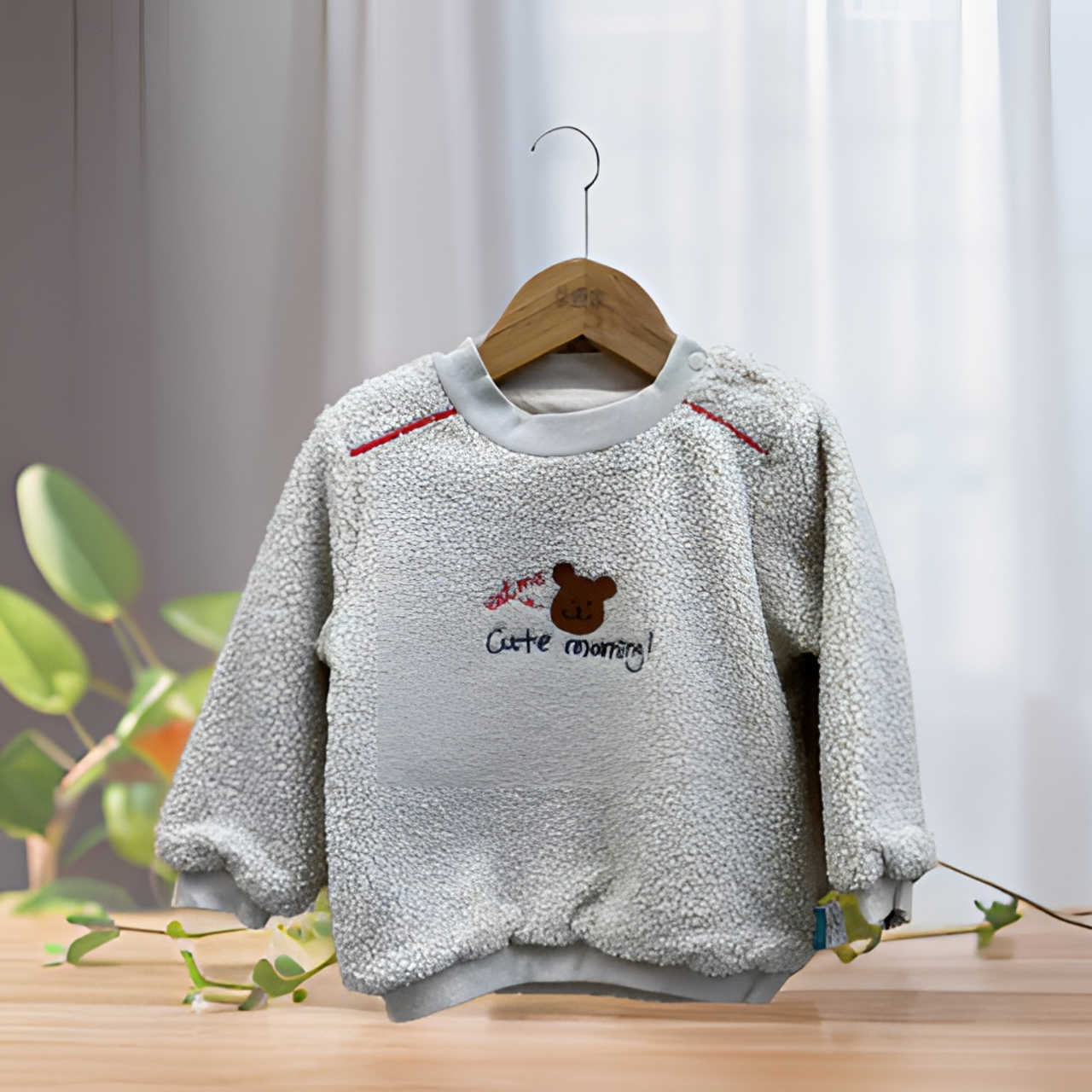 优儿宝贝1142102儿童加厚毛绒卫衣日韩森系棉麻独特洋气时髦童装