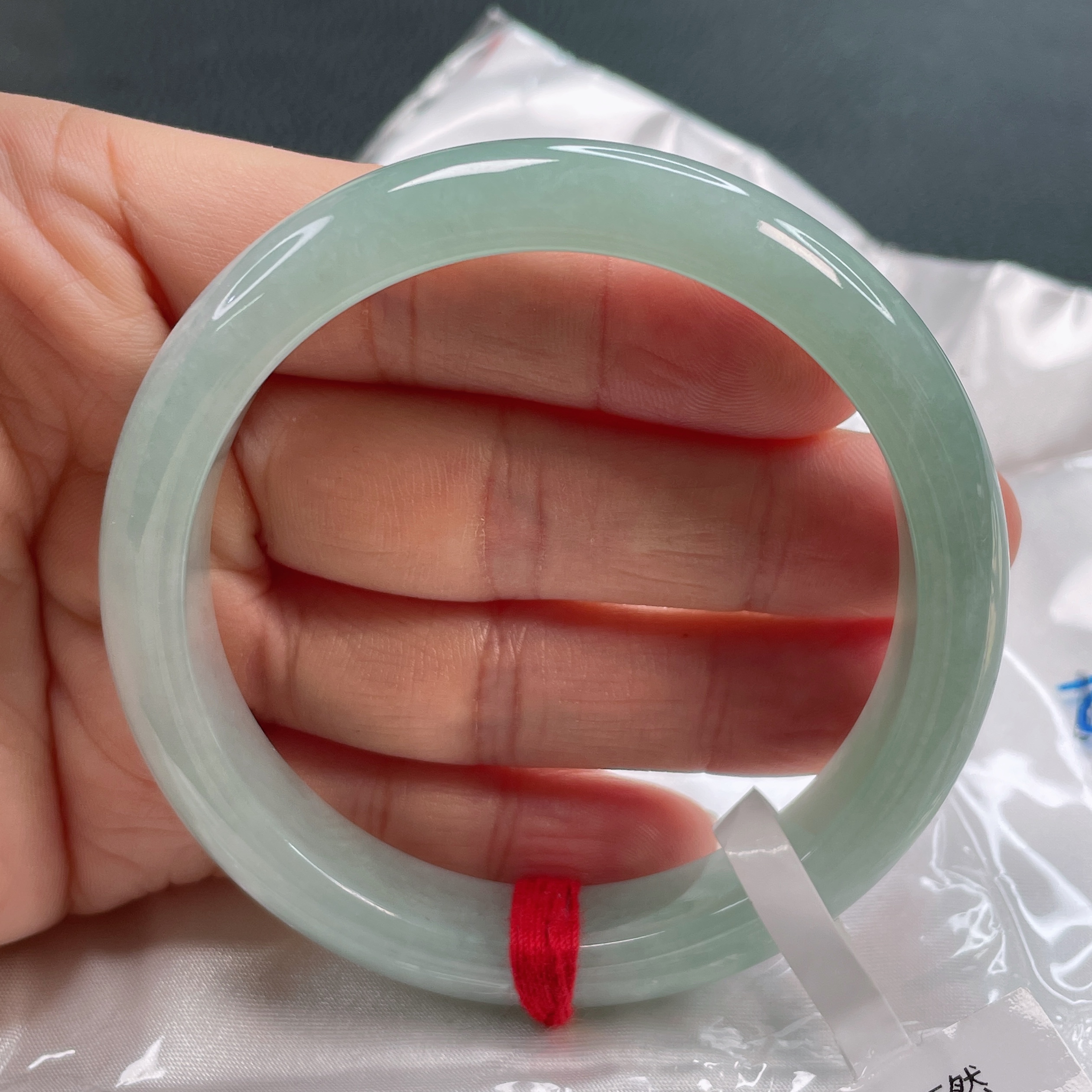 2816缅甸天然翡翠58圈冰润满绿飘绿手镯时尚百搭少女妈妈款精美镯