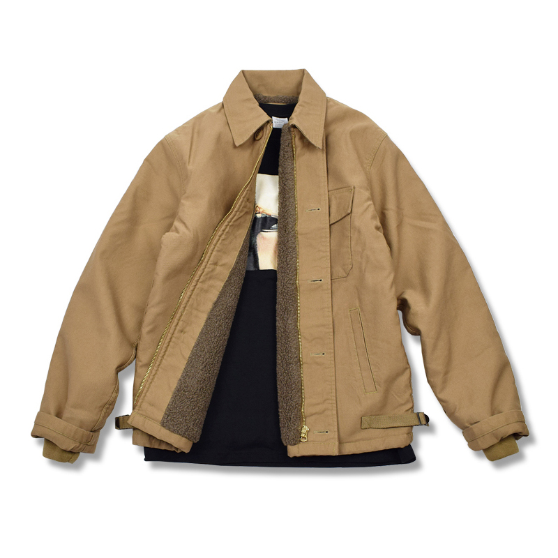 冬季棉服男加厚加绒棉衣阿美咔叽工装美式复古二战N1甲板夹克外套