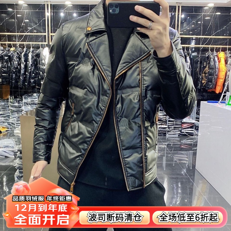 热销羽绒服潮流时尚休闲外套2023冬季新款欧洲站男士痞帅短款修身