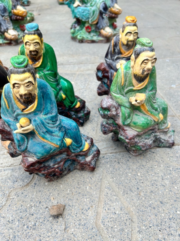 琉璃三彩四圣人高度26厘米