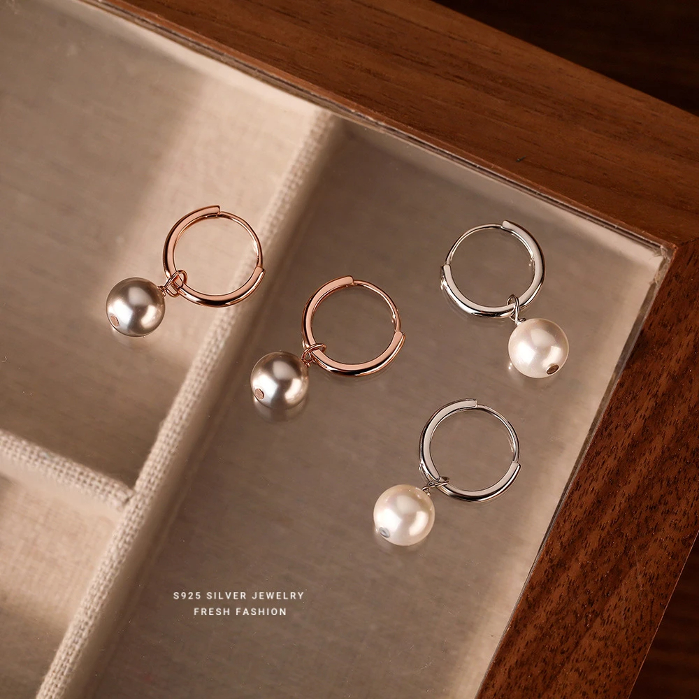 925银耳饰 925纯银耳扣法式耳环女轻奢2024新款百搭高级感ins风