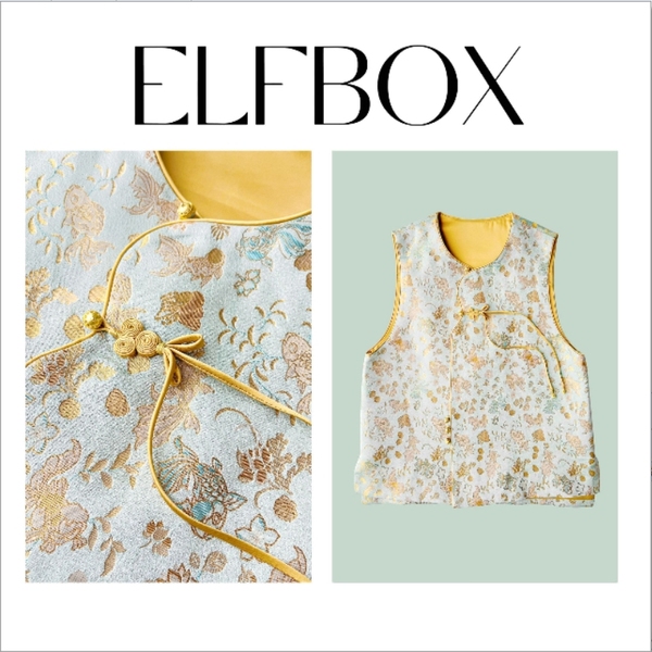 《ELFBOX》《金鱼海藻纹》时尚新中式复古气质中国风厚马甲2745