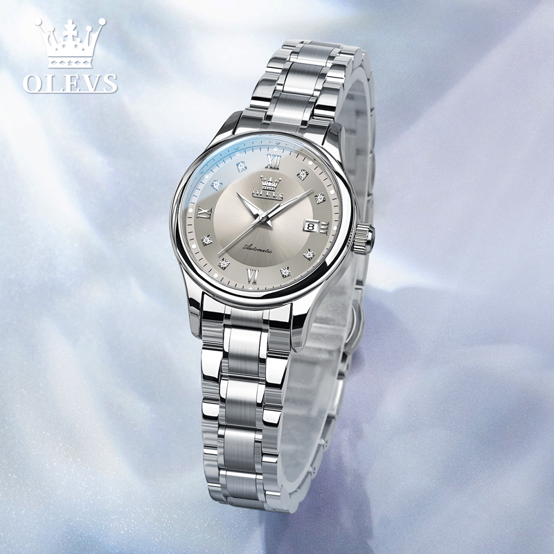 欧利时手表女机械表自动时尚简约气质夜光镶钻防水送礼物女表7050