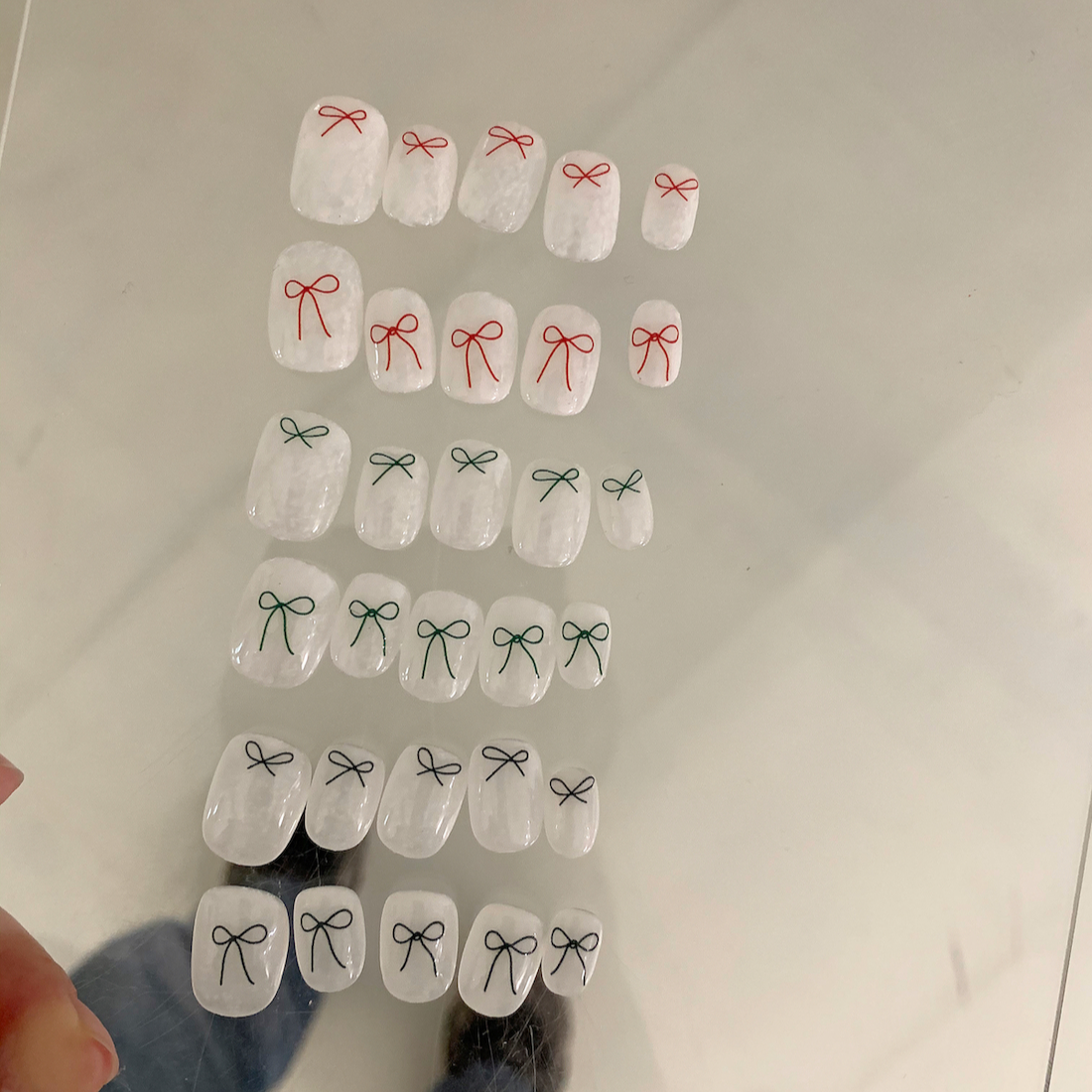 TWINL定制出品 ins风美甲蝴蝶结贴纸 韩风黑色红色蝴蝶结薄韧贴纸